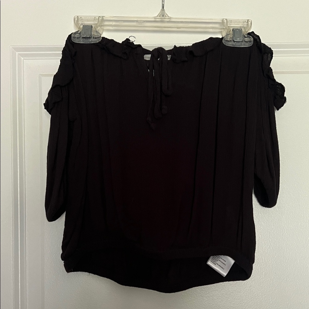Kimchi Blue Black Ruffle Off-Shoulder Blouse